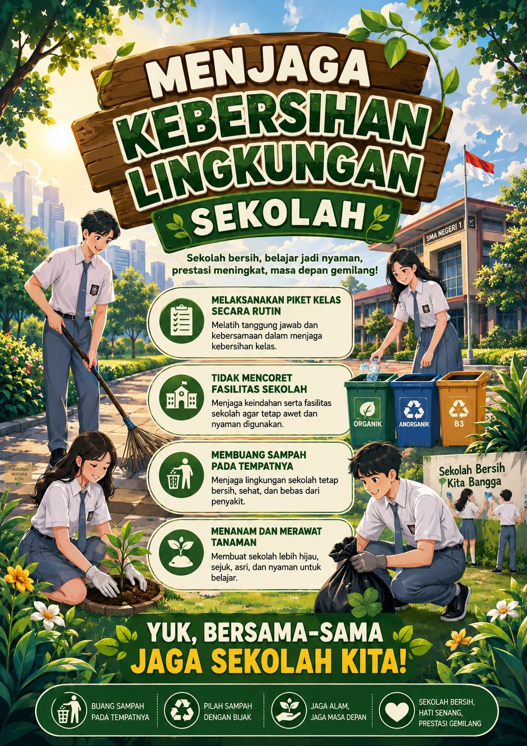MENJAGA KEBERSIHAN LINGKUNGAN SEKOLAH